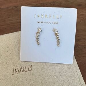 JaxKelly Gold CZ-encrusted Earrings